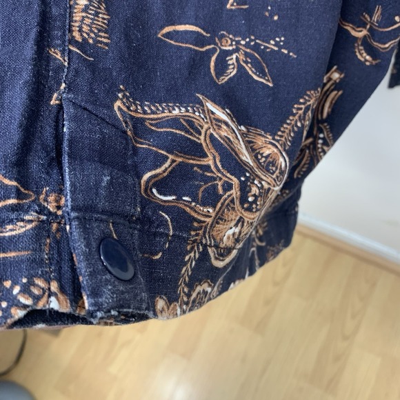 Pilcro Anthropologie Linen Blend Cargo Wide Leg Pants Woman Medium Elastic Waist - Picture 5 of 12